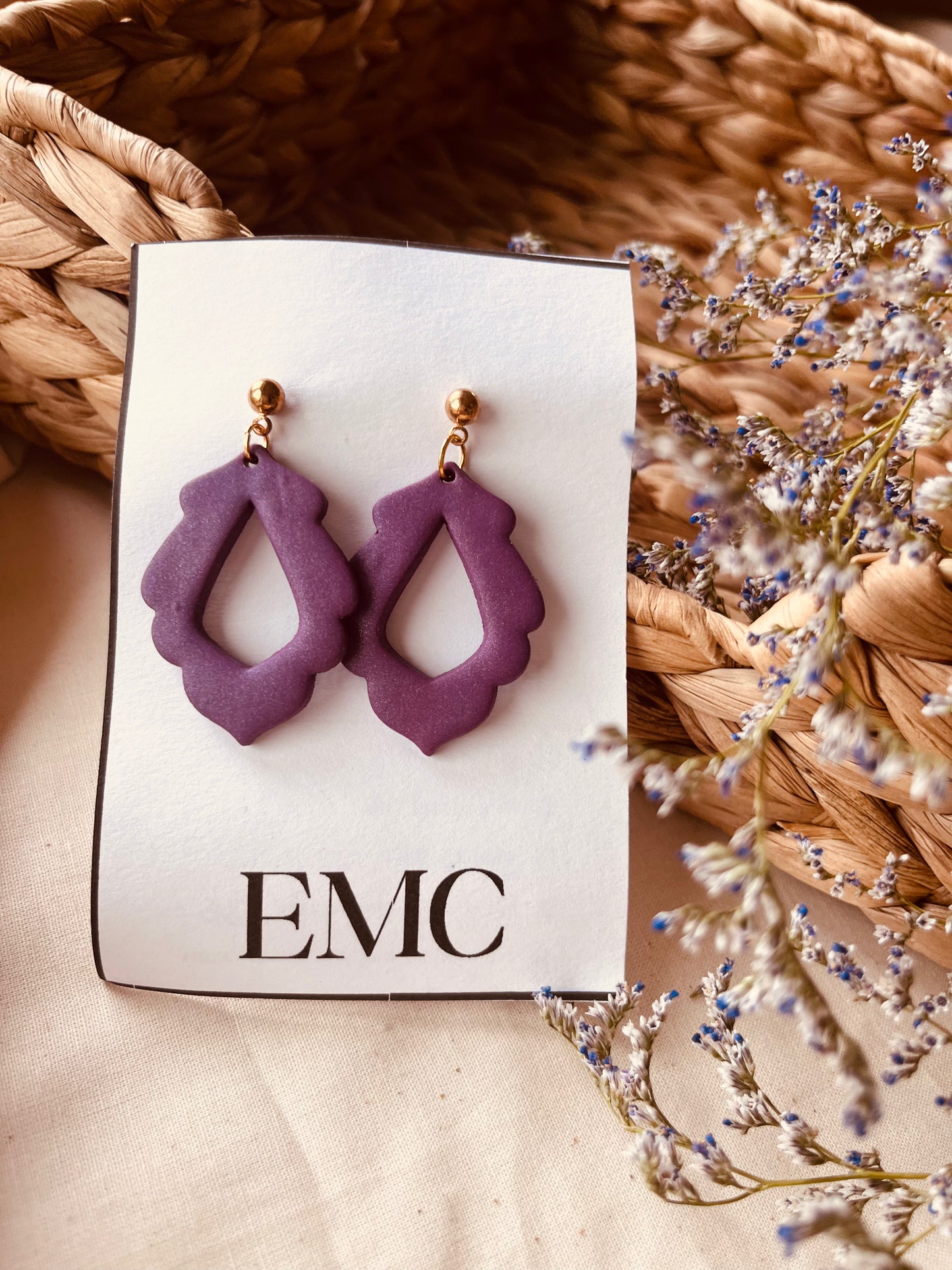 glittery mauve (earrings #135)